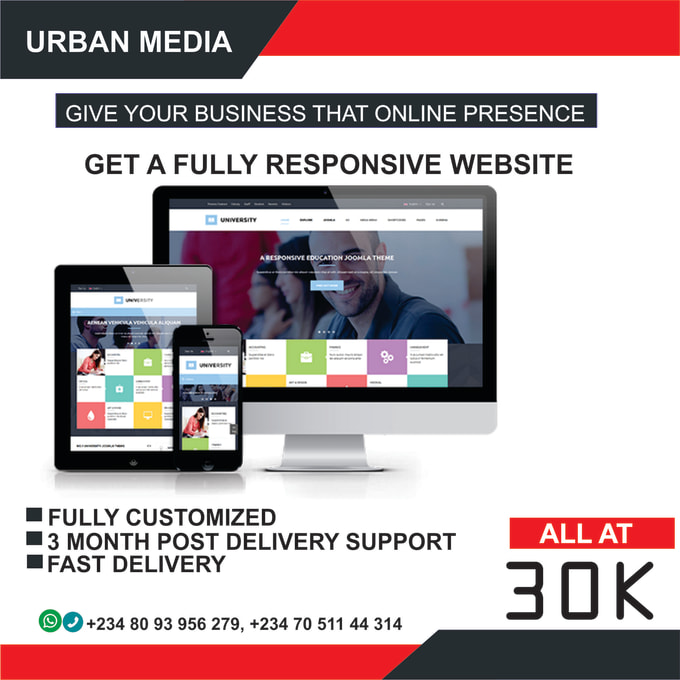 I will design a fully responsive website for you