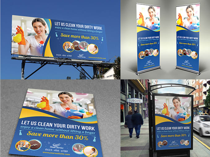 I will design an outdoor,signage,billboard,retractable,backdrop banner