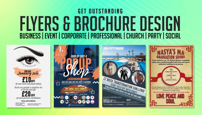 I will design professional flyers, leaflets, posters in 24 hours