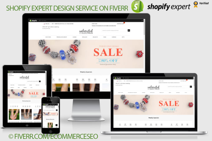 I will design your shopify store with unlimited days trial