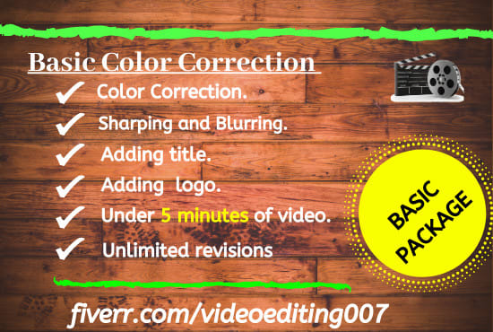 I will do professional color correction and color grading