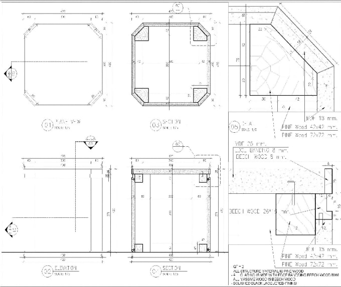 I will do your furniture woodworking, millwork and joinery shop drawing by autocad