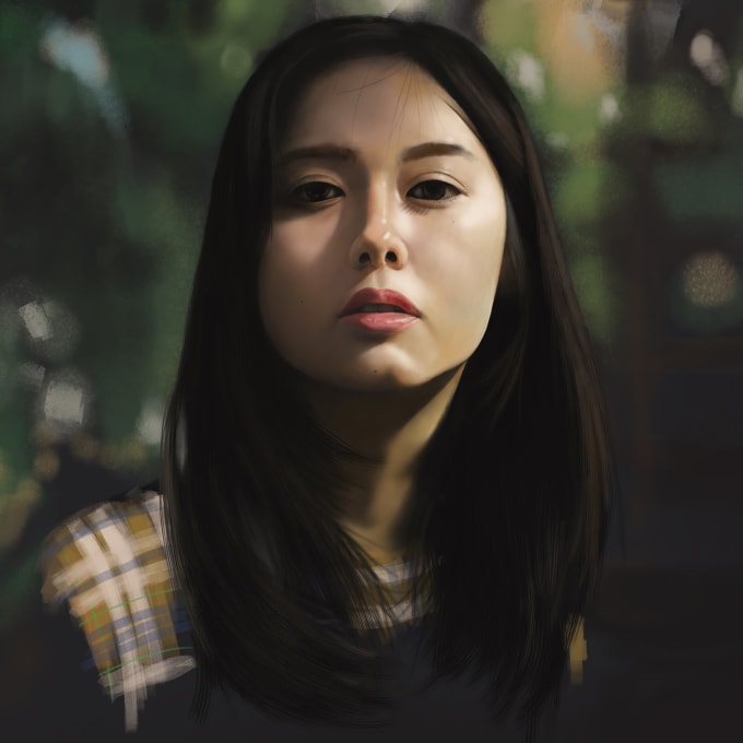 I will draw digital painting of your face portrait or your pet