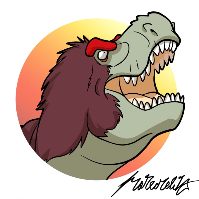 I will draw your favourite dinosaur in cartoon style