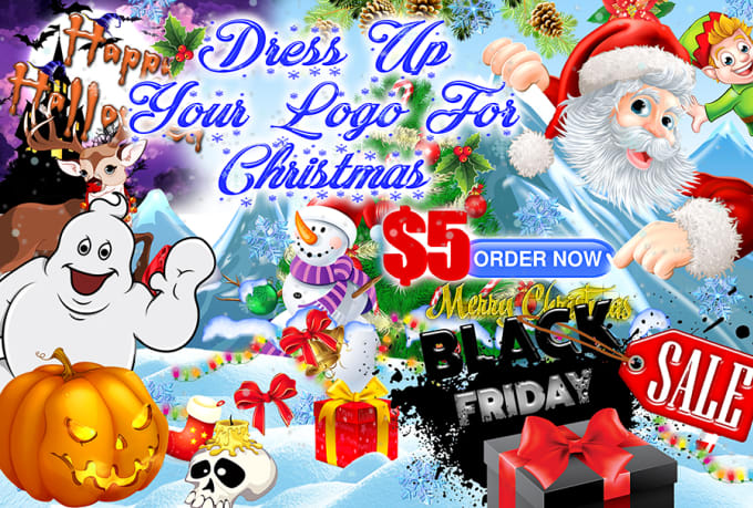 I will dress up your logo for black friday,christmas or new year