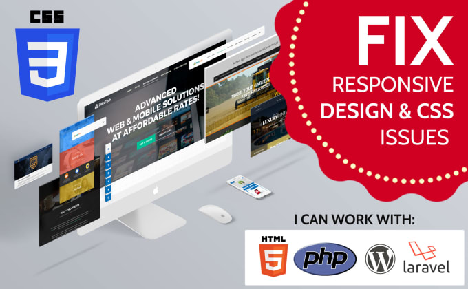 I will fix css and responsive design issues