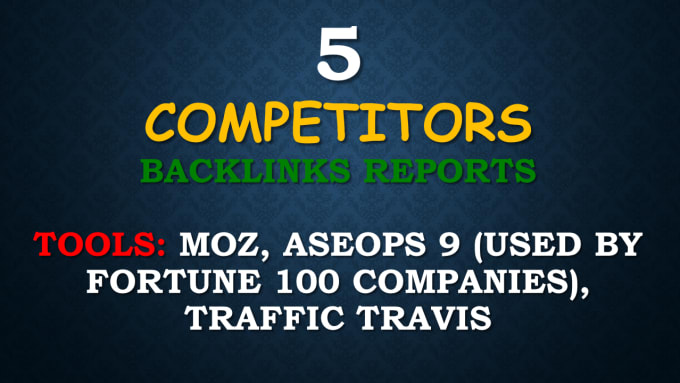 I will give Full Backlink Report on Any Competitor or Any Website