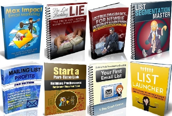 I will give you 100 ebooks to learn email marketing,list build with resell right