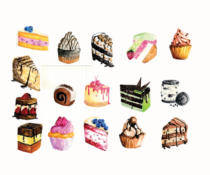I will illustrate any food or desserts
