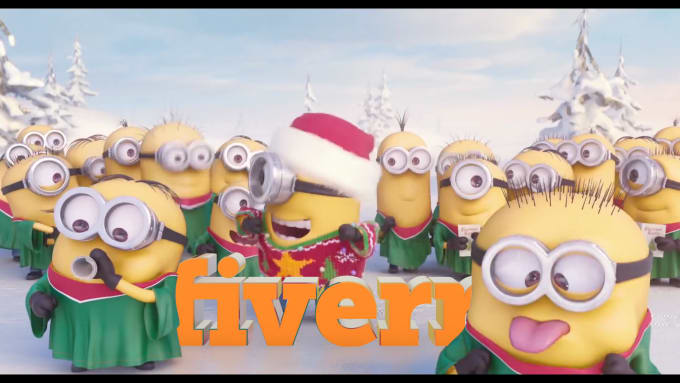 I will insert your 3d logo  in this minions christmas video