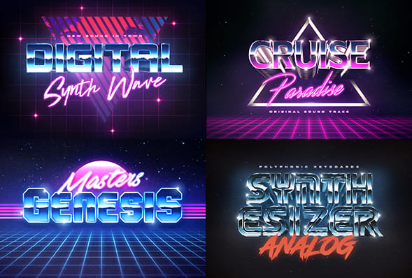 I will make 80s retro vintage style neon and chrome 3d logo