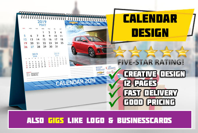 I will make a custom calendar with your photos or company logo