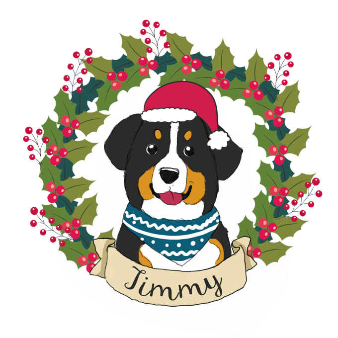 I will make Custom Christmas Pet Portraits in Wreath