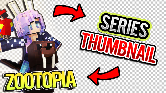 I will make you a minecraft overlay thumbnail for your series