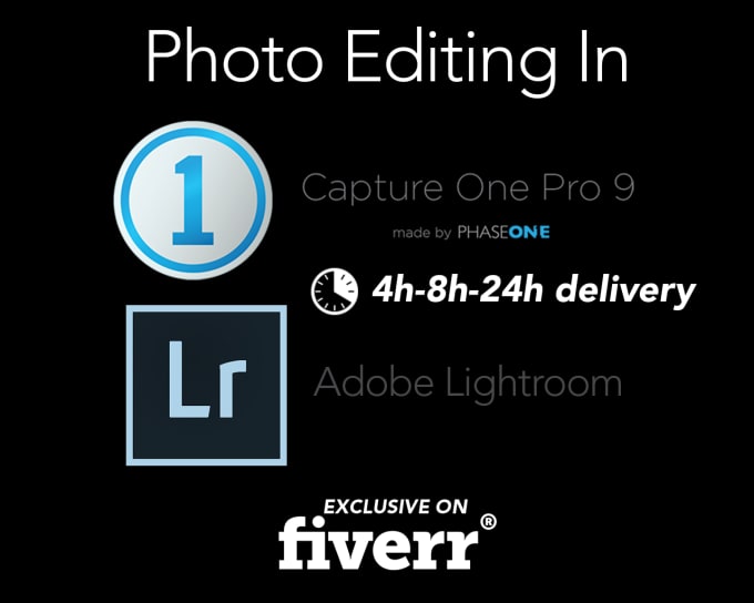 I will professional lightroom or capture one pro editing