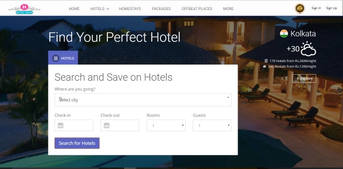 I will provide you  hotel room booking website