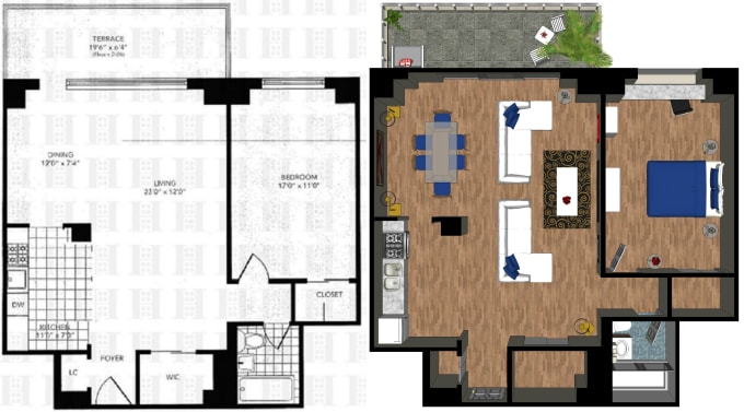 I will quickly draw, 3d model and render a floorplan using sketchup