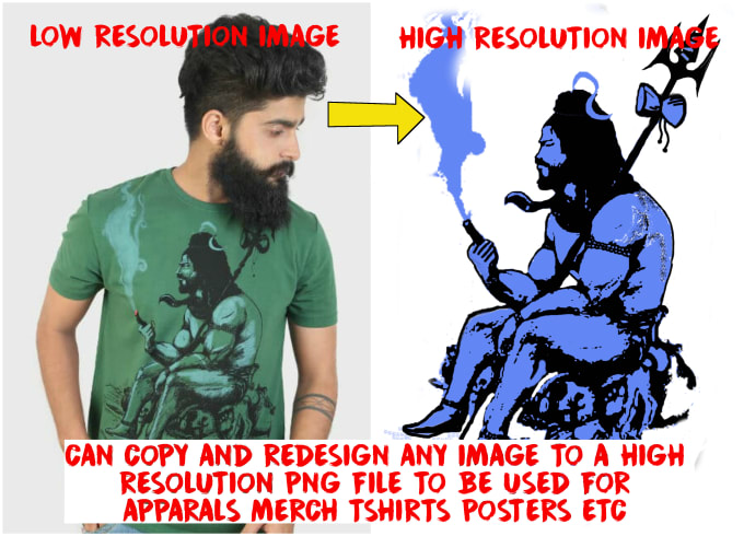 I will redesign any image to a high resolution tshirt