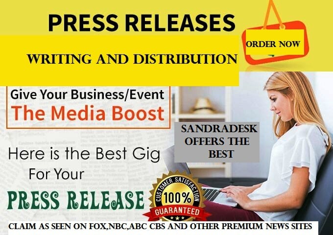 I will write a press release and distribute press release