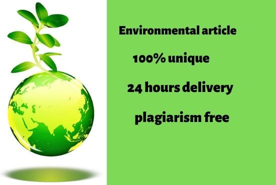 I will write amazing articles on environment