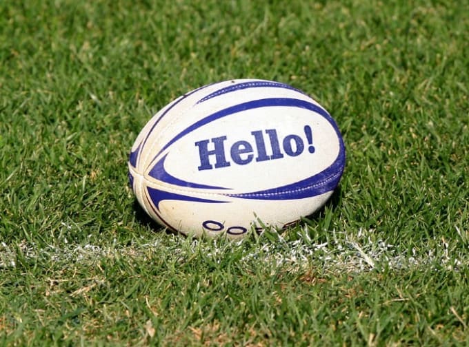 I will write your text on rugby ball
