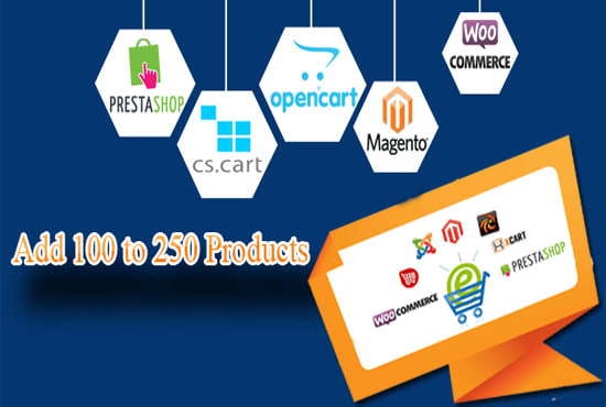 I will add 100 to1000 products to your ecommerce site