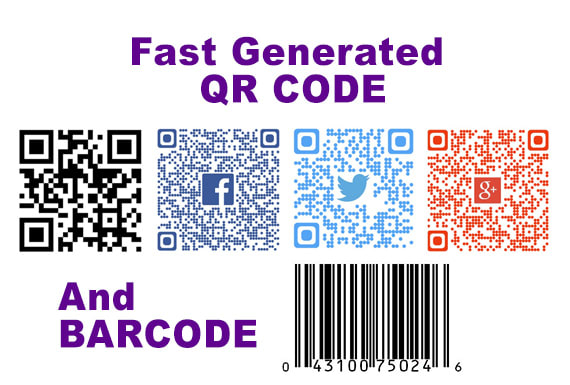 I will generate qr code and barcode in less than 1 hour