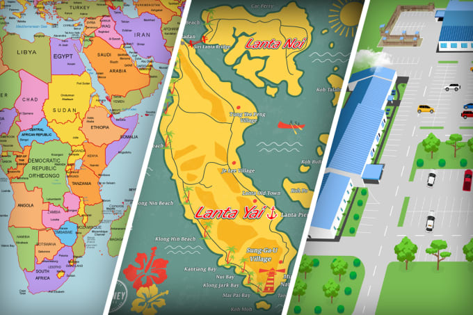 I will make a awesome vector map in illustrator