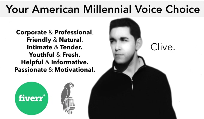 I will record a pro young adult male american english voice over