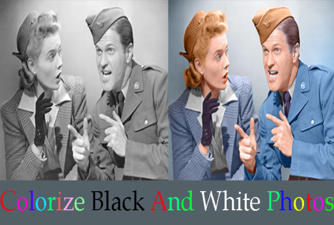 I will colorize black and white photo editing