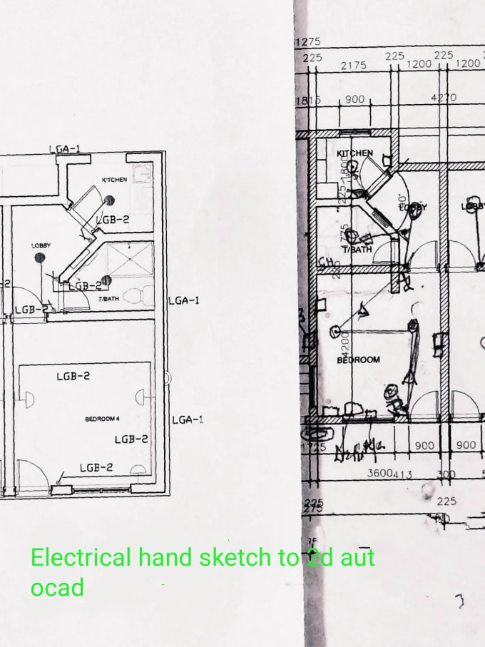 I will convert your hand drawing electrical plans to cad file