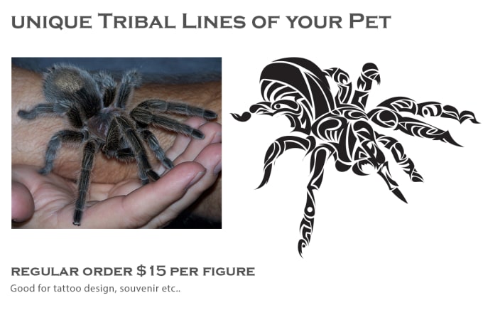 I will convert your pet photo into Tribal art lines