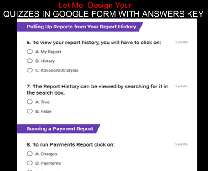 I will create a quiz for your online training using google forms