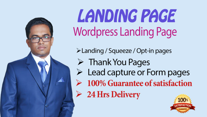 I will create responsive landing page or squeeze page