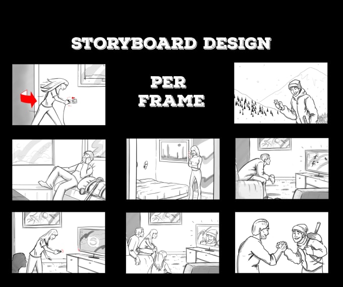 I will create storyboard for movie commercial