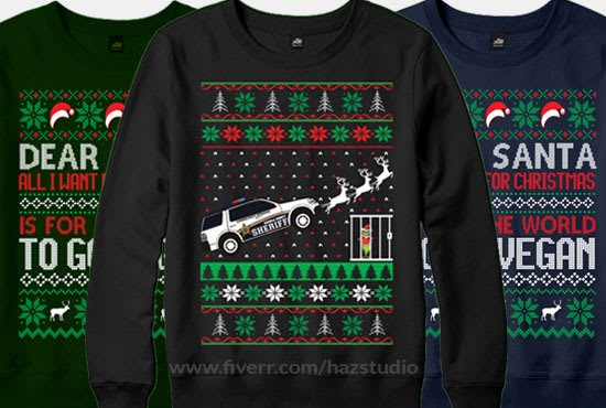 I will create ugly christmas sweater design for your business