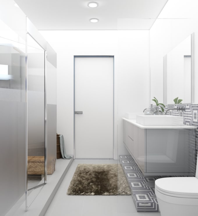 I will create your 3d bathroom design
