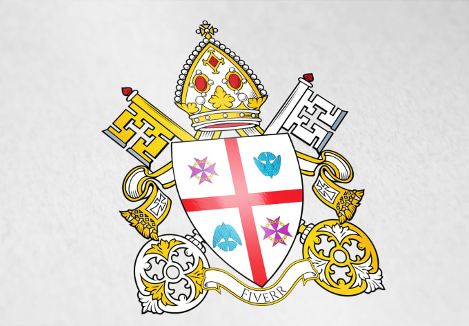 I will design ministerial church seal, coat of arms, shield, logo