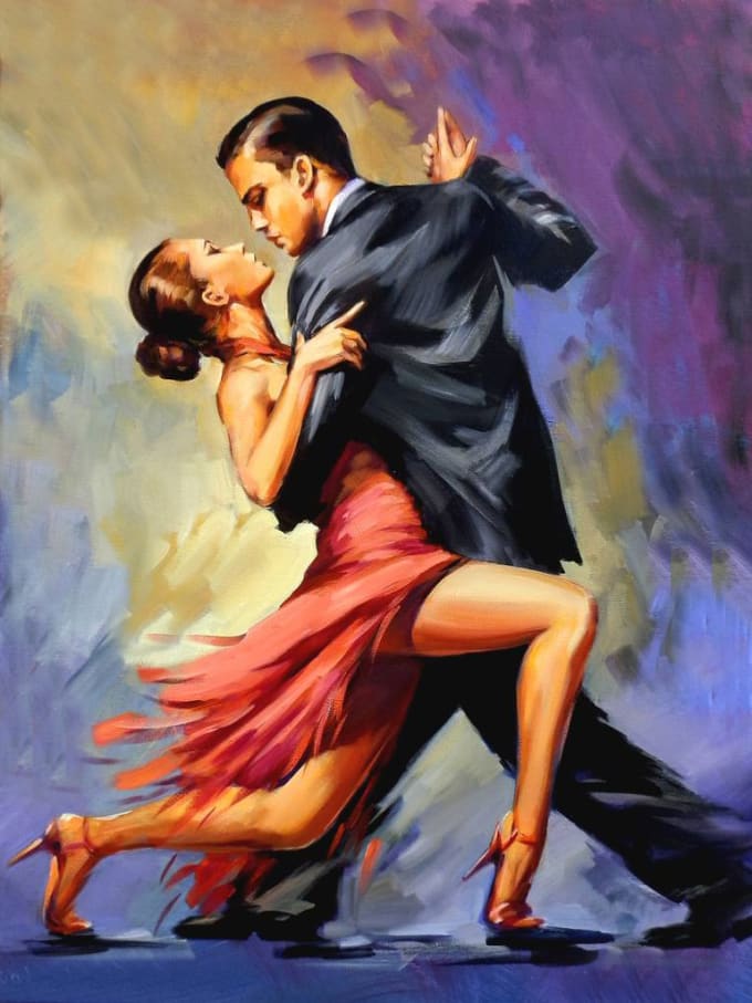 I will design oil painting illustration for romantic couple