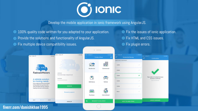 I will develop the hybrid app in ionic framework