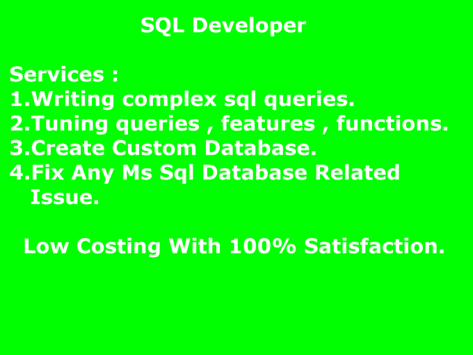 I will do anything with sql queries and assignments