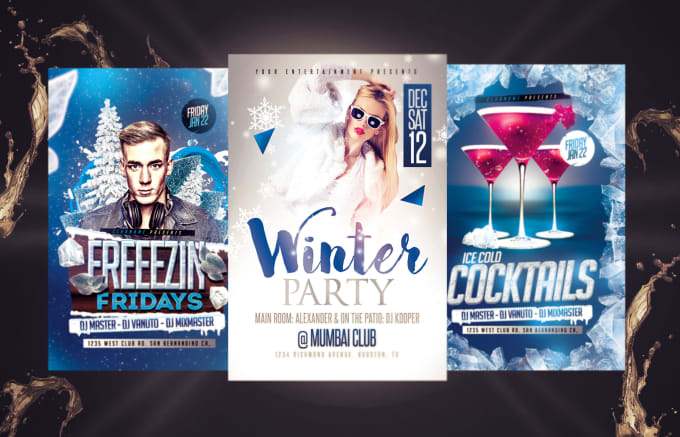 I will do dj, music, club any flyer in winter style