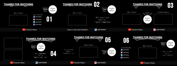 I will do this youtube outro end screen animation