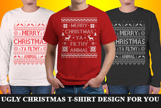 I will do ugly christmas sweater and t shirt design for you
