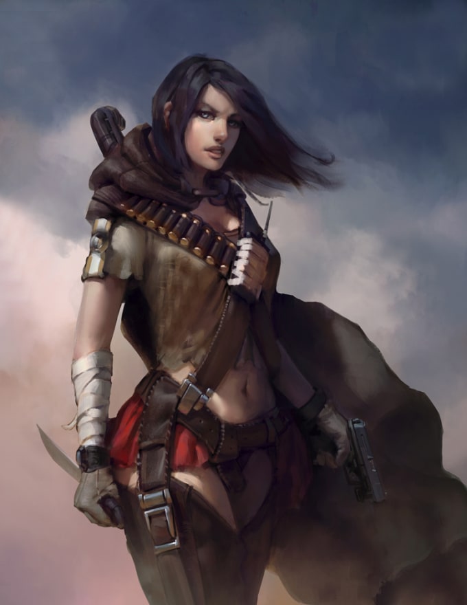I will draw awesome fantasy character illustration