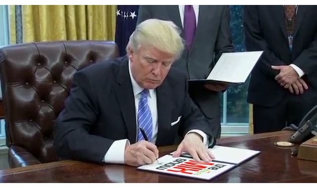 I will have trump sign your logo in the video