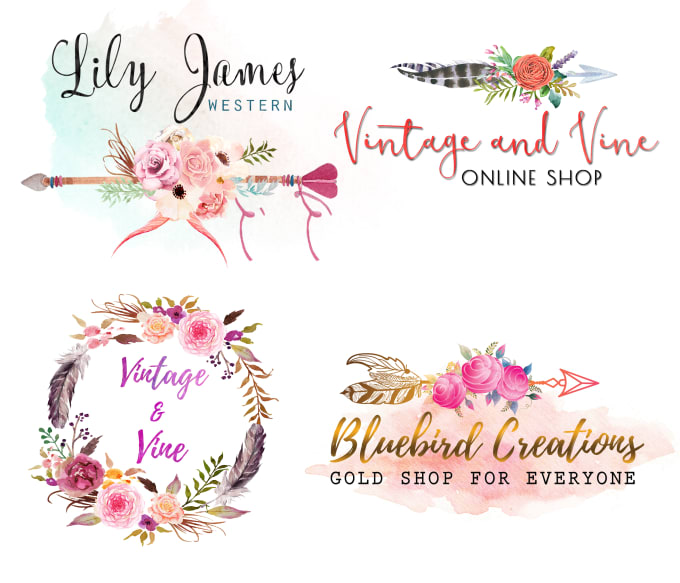 I will make bohemian style, artistic typography logo