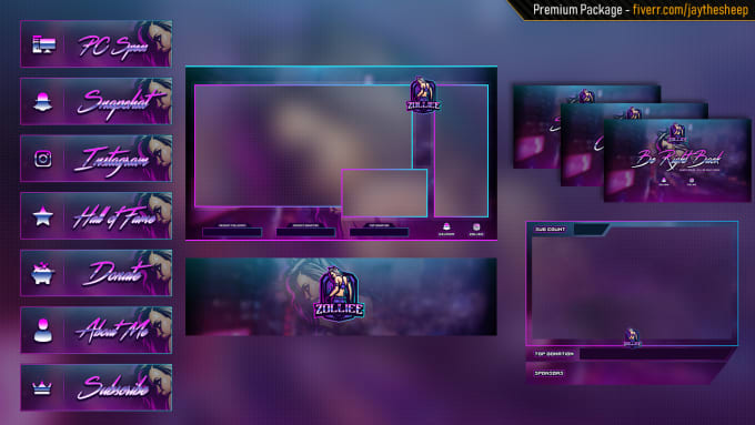I will make your own streaming graphics set   panels, overlay etc