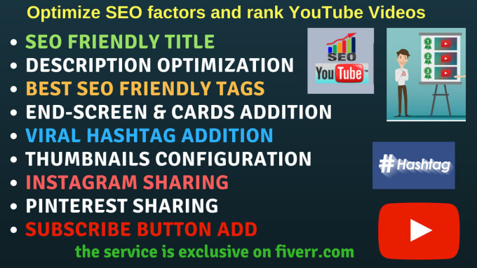 I will optimize SEO factors of your youtube videos