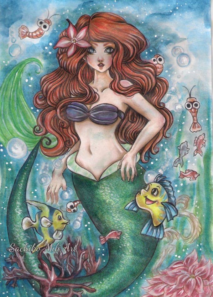 I will paint any disney princess in my style for you in traditional